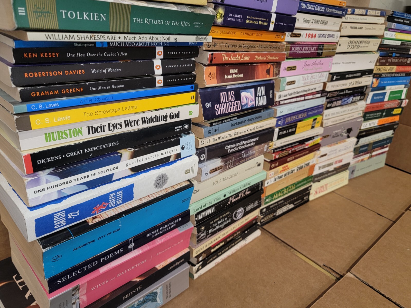 Lot of 10 Classic Paperback Literature Book Penguin Orwell Dickens Steinbeck Mix
