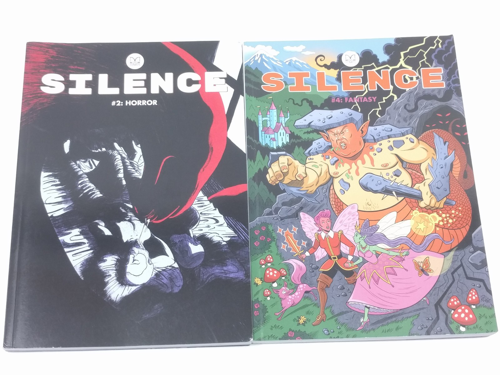 Moom Comics: Silence 1+2 & 3+4 (2 Book set) Sci-Fi, Horror, History, Fantasy