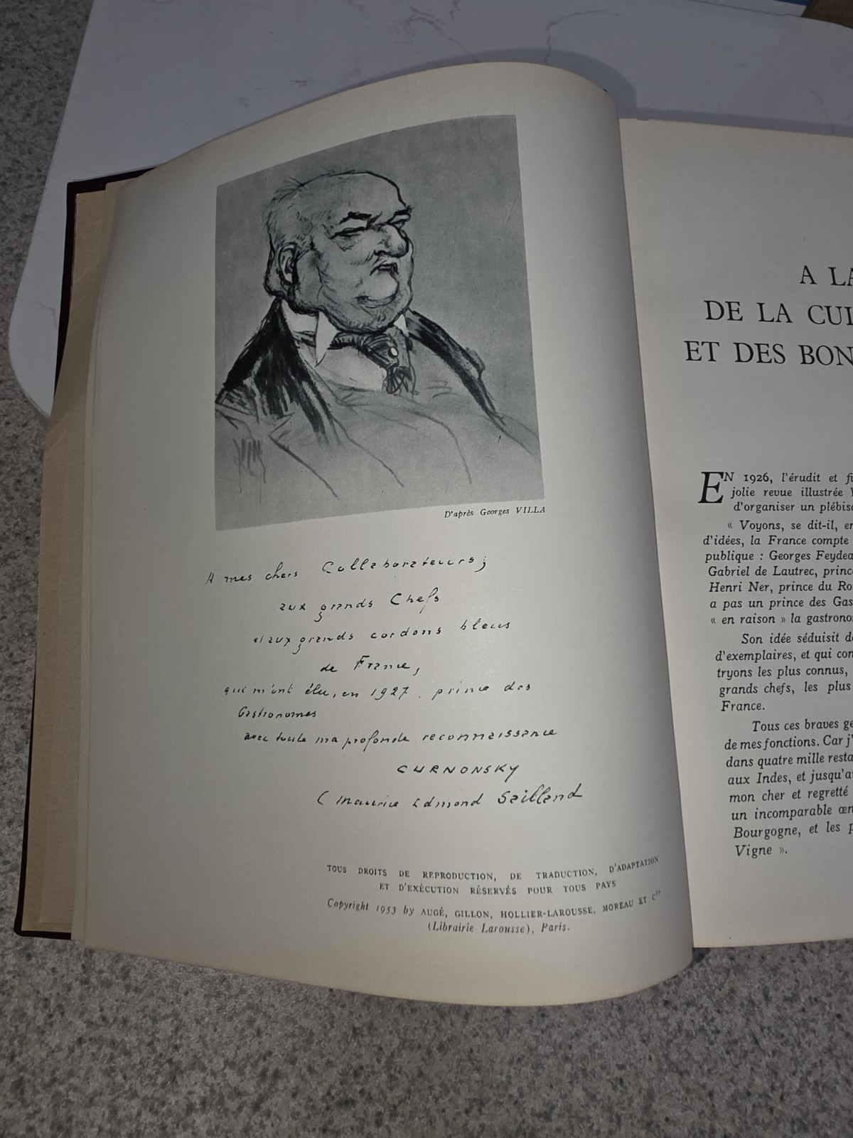 Curnonsky CUISINE ET VINS DE FRANCE Librairie Larousse French Text c.1953