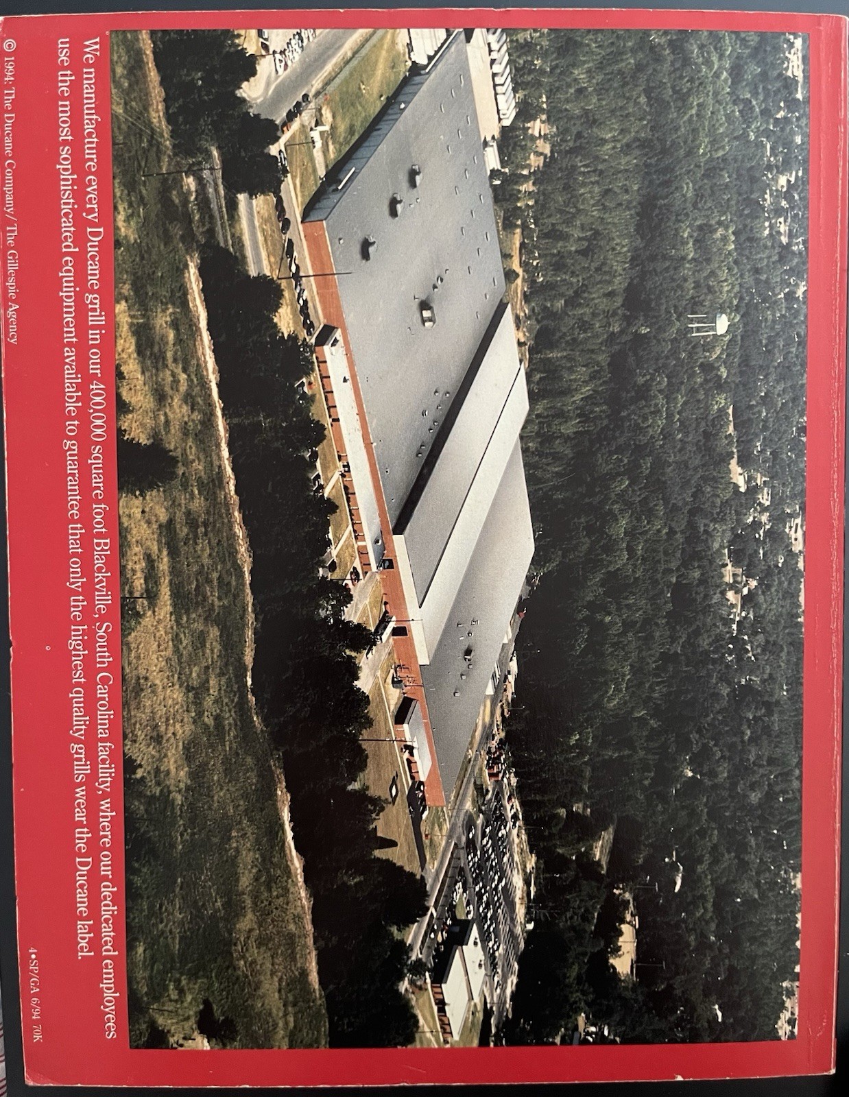 1994 DUCANE GAS GRILLS INSTRUCTION MANUAL AND COOKBOOK RECIPES 104 PAGES