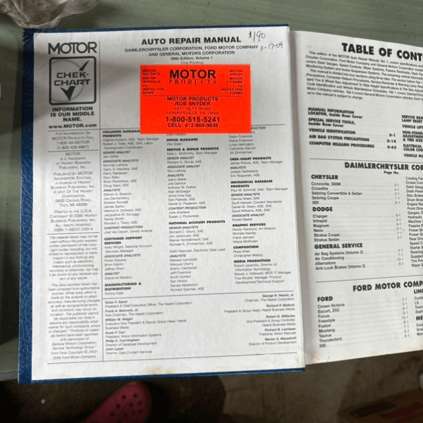 Motor’s Auto Repair Manual 2006 Volume 1