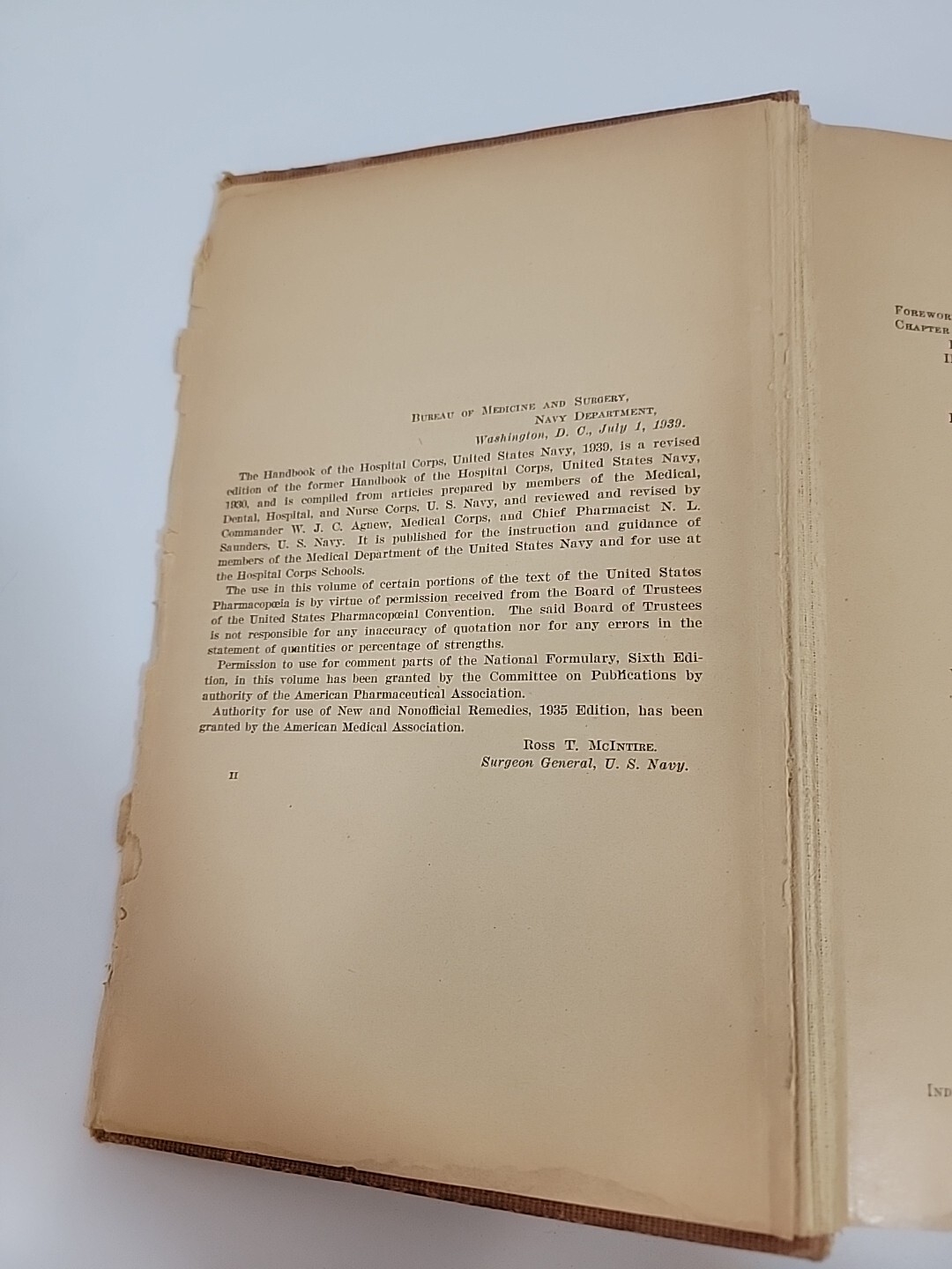 1939 HANDBOOK OF THE HOSPITAL CORPS UNITED STATES NAVY RED