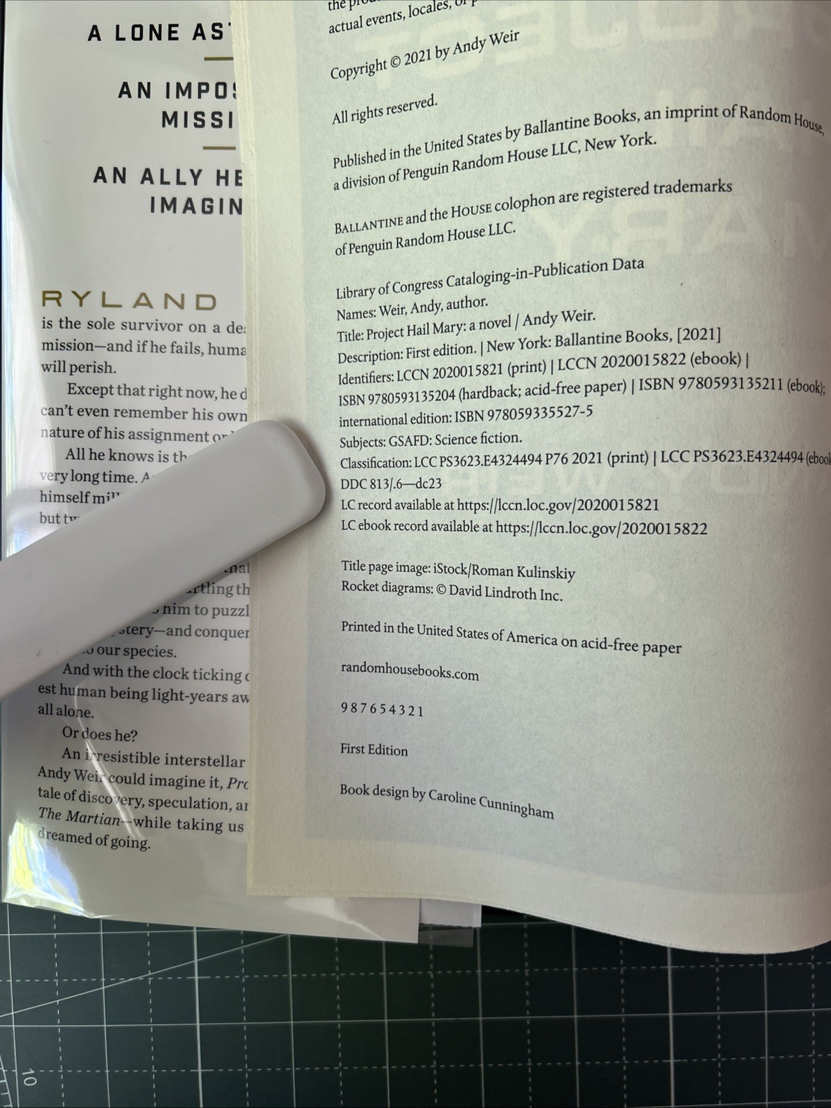 Project Hail Mary – Andy Weir 1st Edition/ 1st Print – Good/Very Good