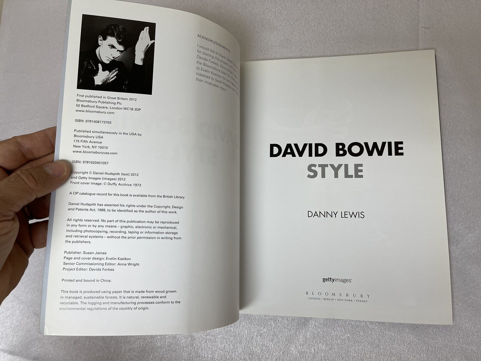 David Bowie Style By : Danny Lewis LARGE 8.7″ x 10.5″ 2012 First Edition