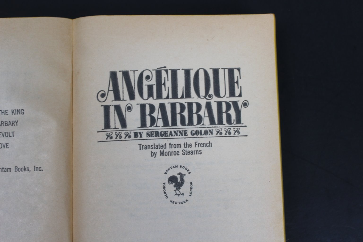 Angelique in Barbary Sergeanne Golon 1963 Bantam PB GGA Historical Romance
