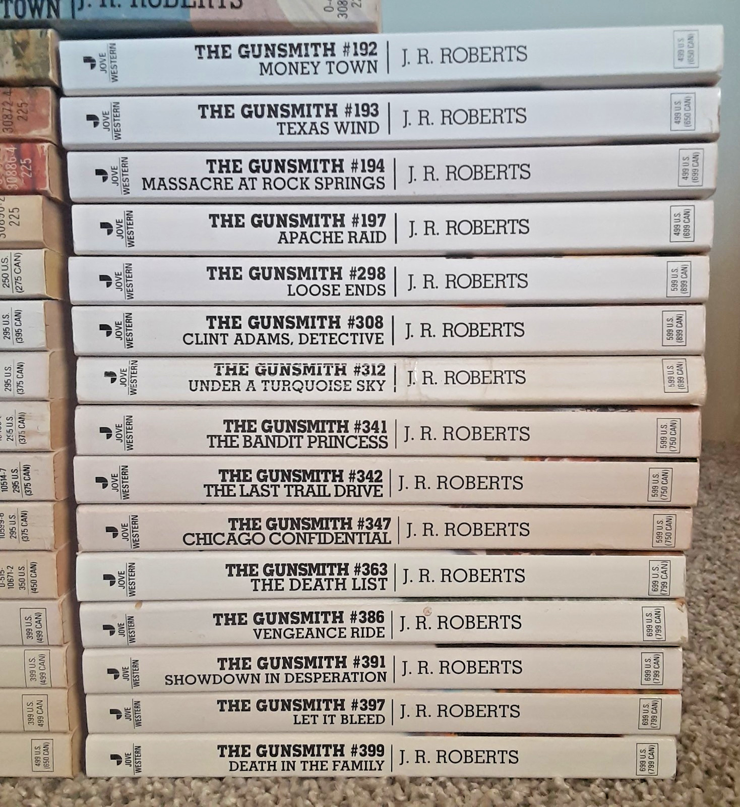 Huge Lot of 31 The Gunsmith Western Series by J.R. Roberts Paperback