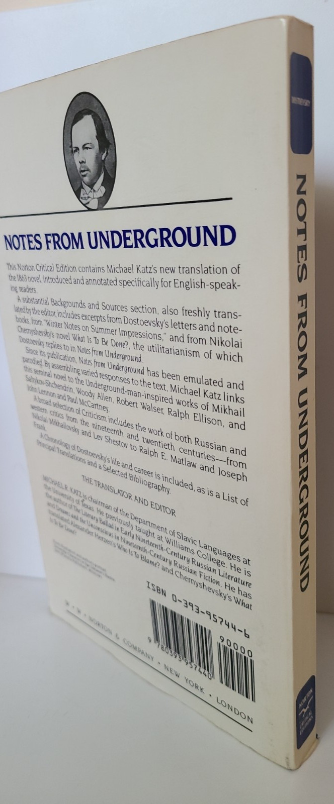 Notes from Underground (1989) by Fyodor Dostoevsky (Norton Critical Ed., Tr Pbk)