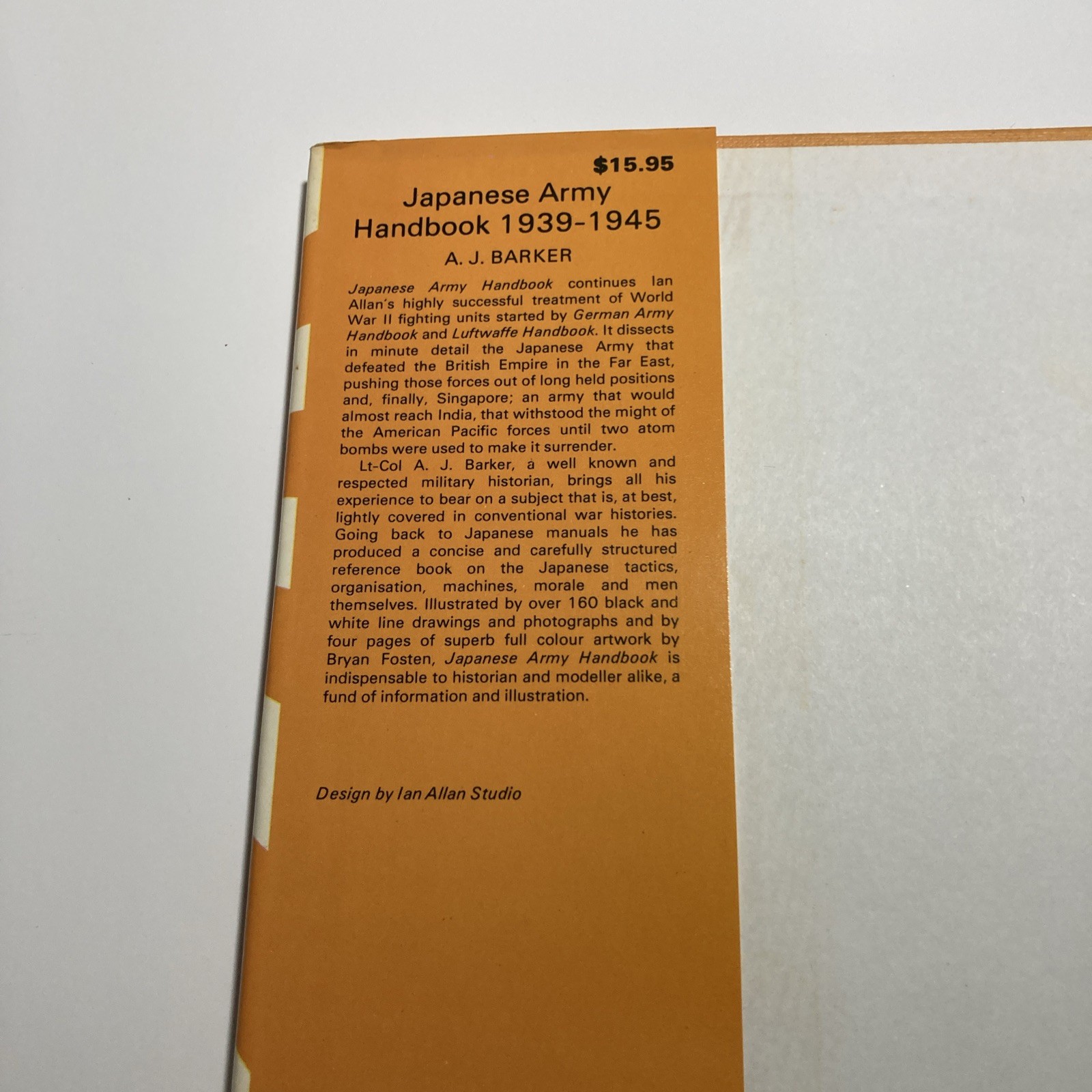 HIPPOCRENE: JAPANESE ARMY HANDBOOK 1939-1945 (1979) VG- 128pgs HCDJ