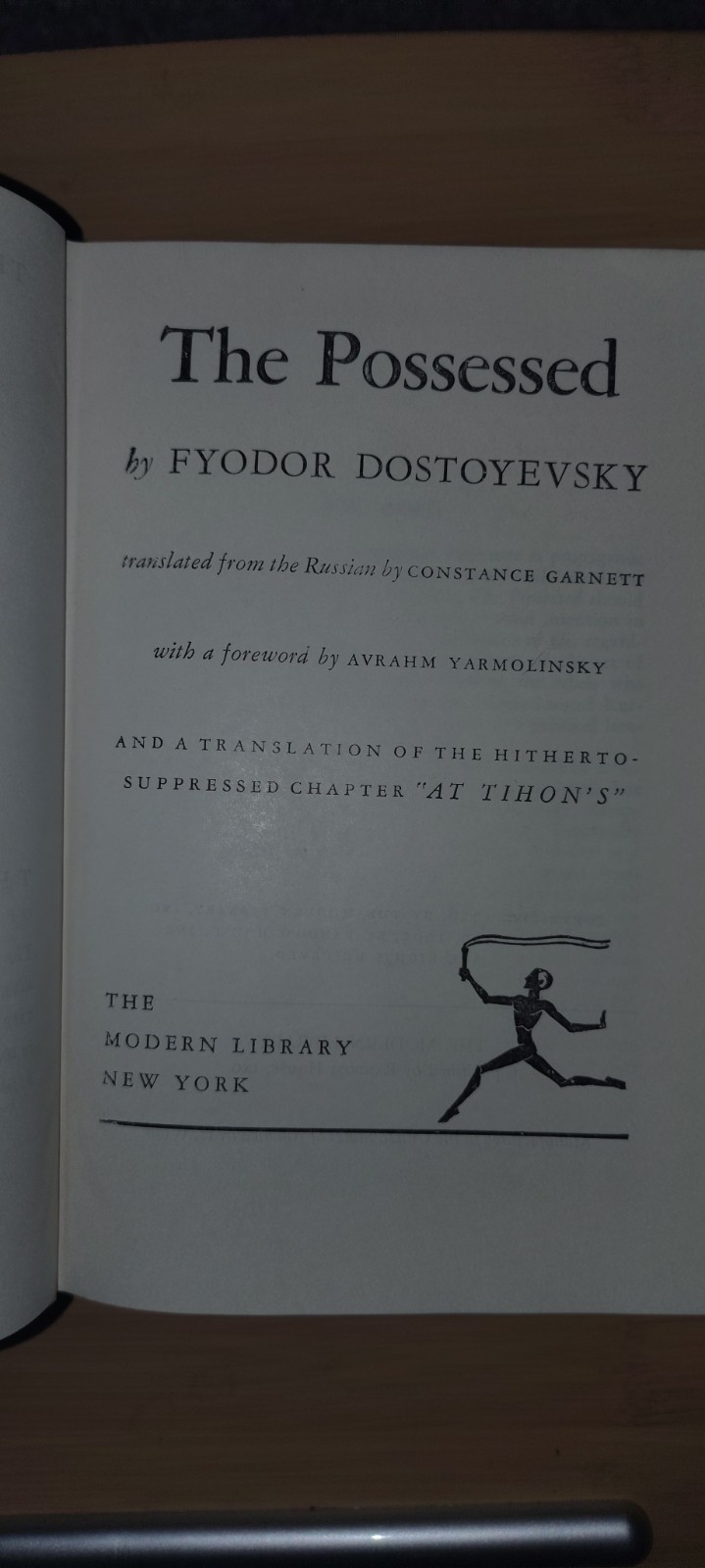 The Possessed by Fyodor Dostoyevsky, 1963 Modern Library