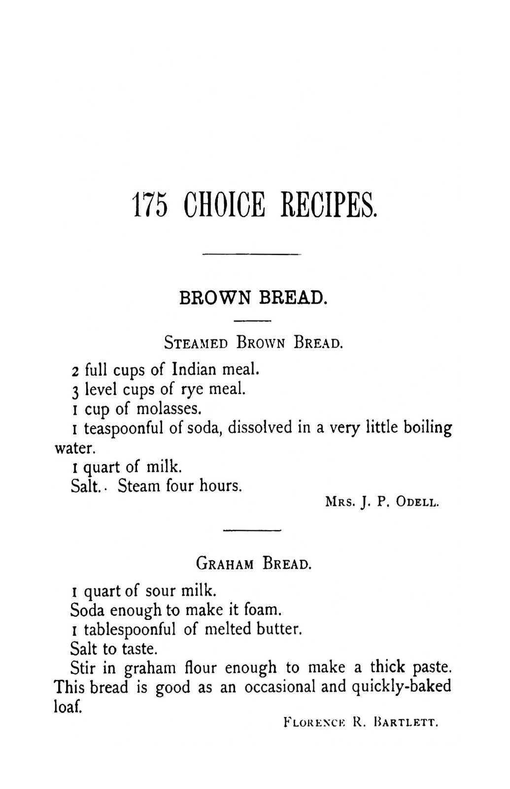 1887 175 Choice Recipes Vintage Cook Book 83 Pages