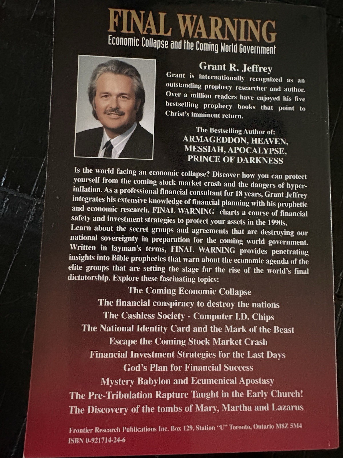 Grant R. Jeffrey End Times Christian Prophecy Book Lot of 3 Paperback Books