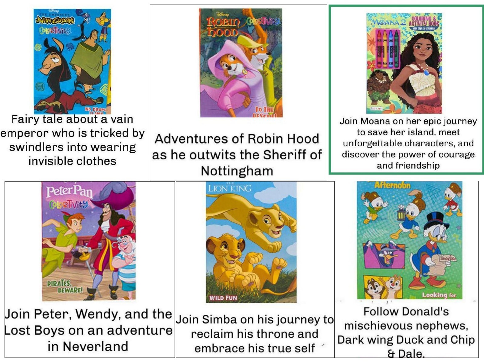 10 Disney Coloring Books Classic Movie Characters Full Size Books 700 Pages
