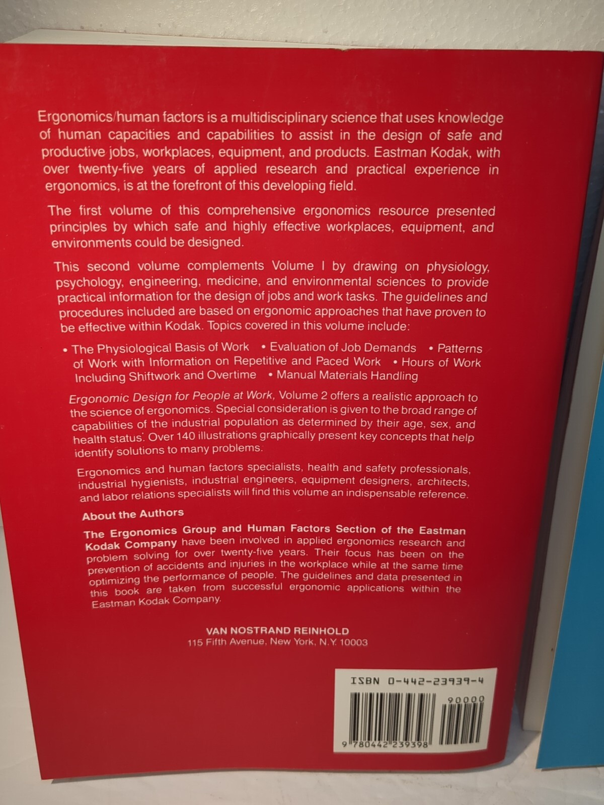 ERGONOMIC DESIGN FOR PEOPLE AT WORK, VOLUMES 1&2 By Eastman Kodak Co.