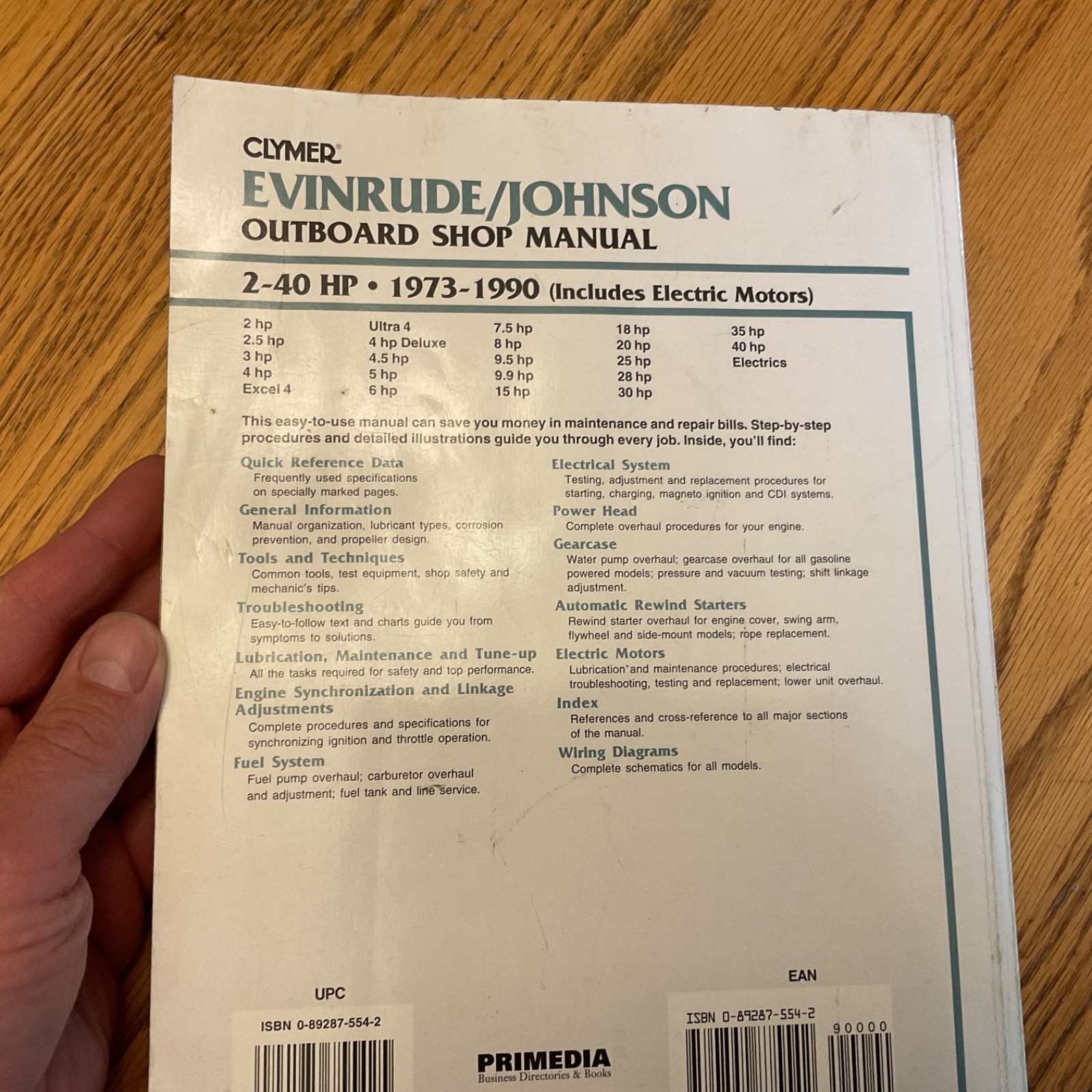 Johnson Evinrude 1973-1990, 2-40HP OUTBOARD ENGINE SERVICE SHOP REPAIR MANUAL